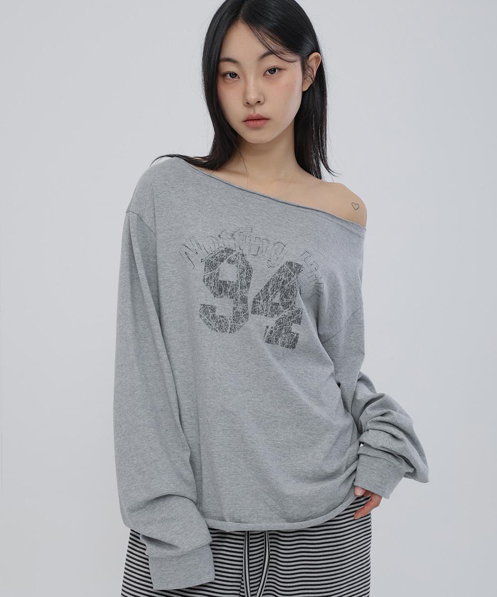 노팅힐 페미닌 원숄더 롱 슬리브 멜란지