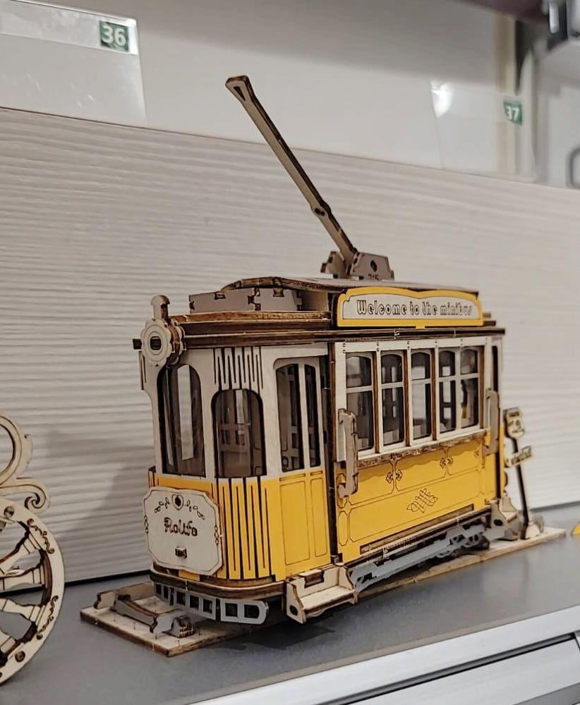 [Rolife] 노란 전철 트램 카 우드 입체 퍼즐 / TG505