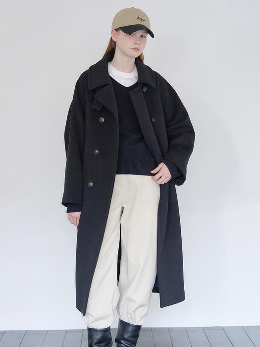 25WN wool trench coat [BK]