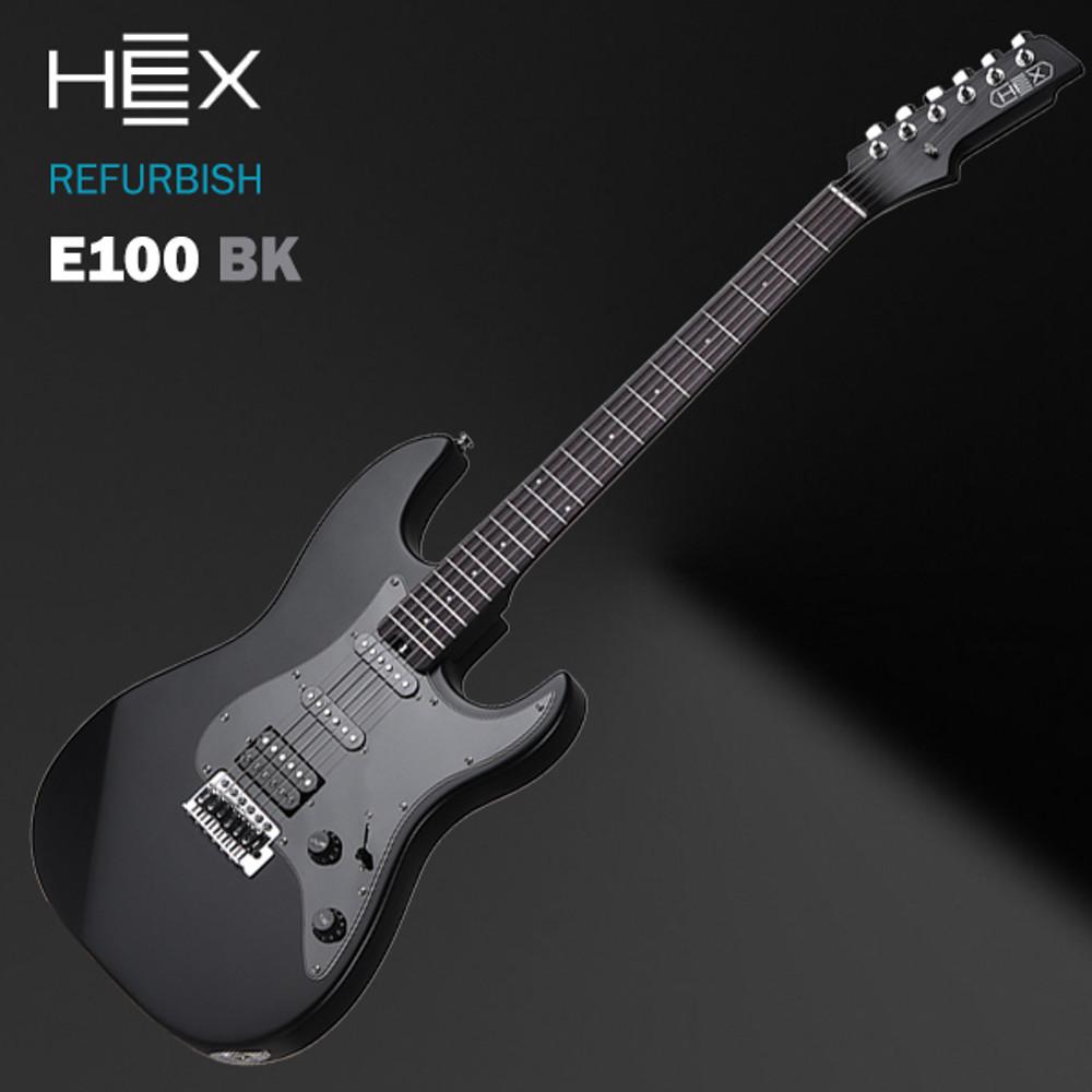 [리퍼 특가] 헥스 E100 BK 블랙 일렉기타 허그뮤직
