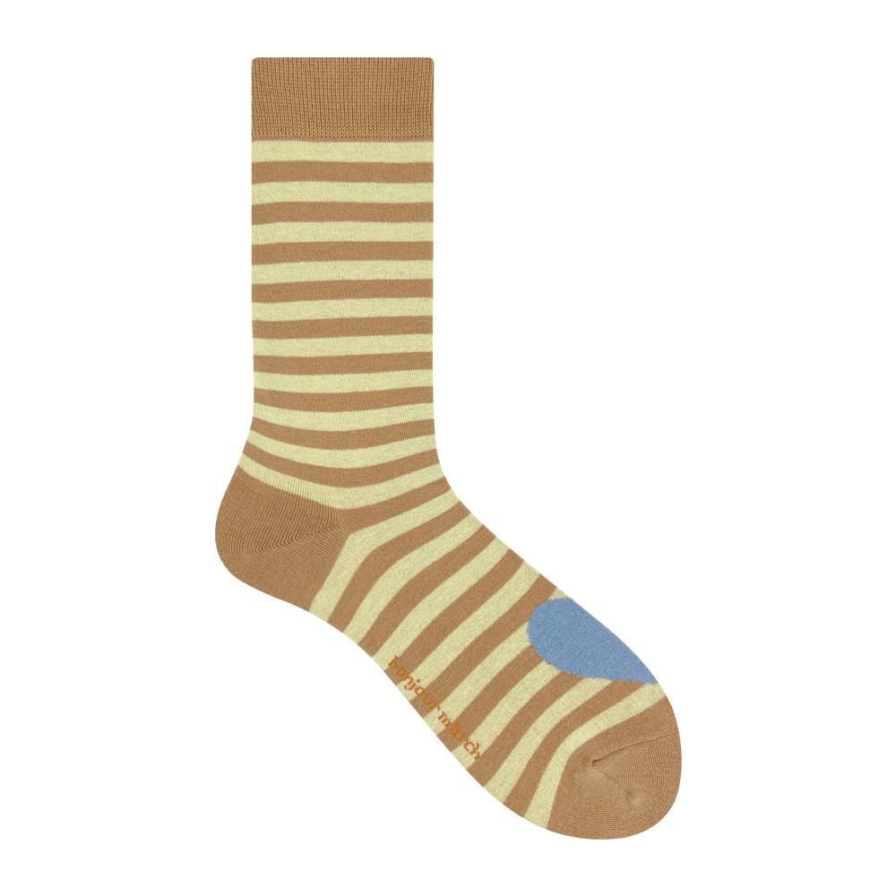 봉주르마치 디자인양말 하트양말 Heart stripe socks_blue