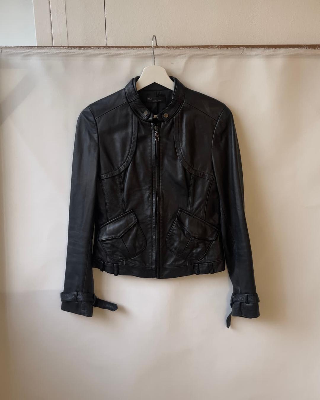 [Vintage] Belted Leather Moto Jacket | 후루츠패밀리