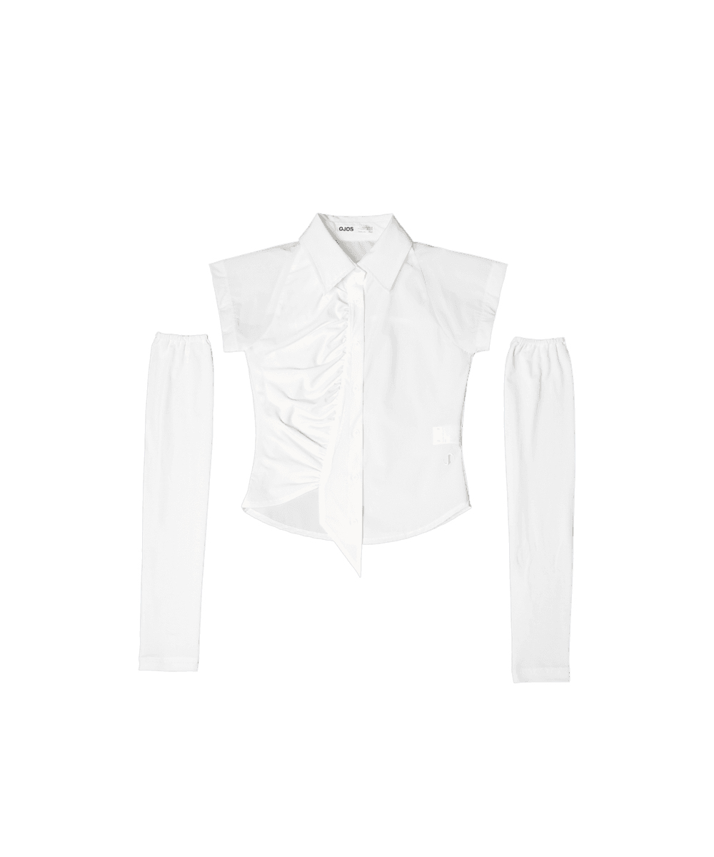 Cap Sleeve Warmer Shirt / White