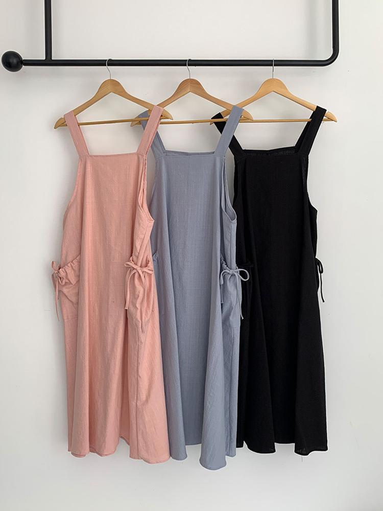 에르디테 A라인 레이어드 멜빵 나시 민소매 맥시 롱 원피스 3컬러