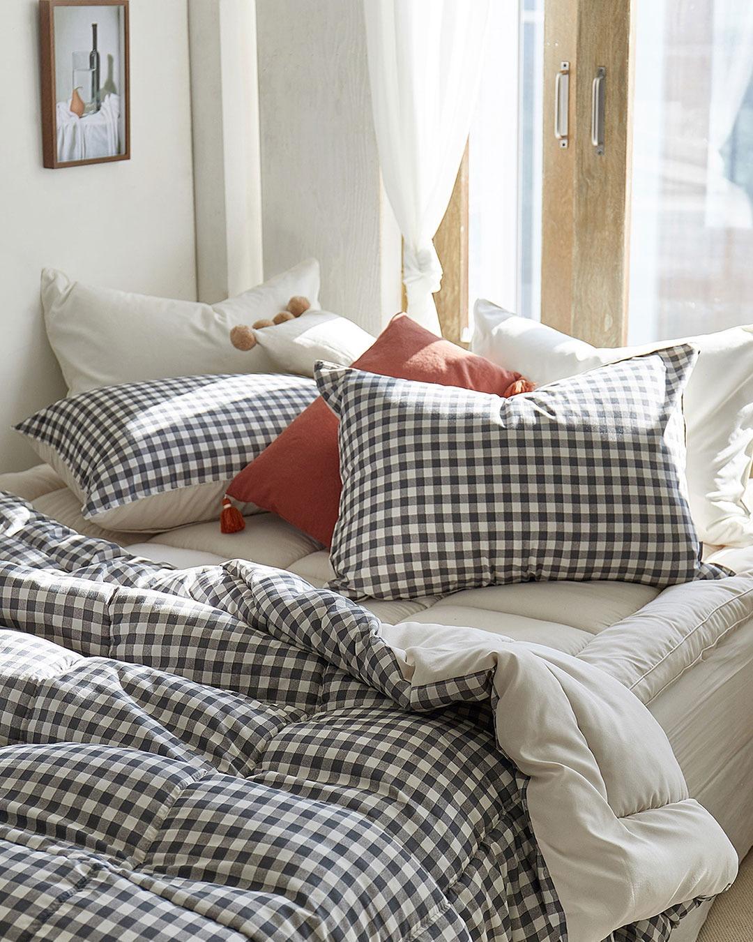 모니크 먼지없는 피치스킨 차렵이불 침구세트 (S/Q)