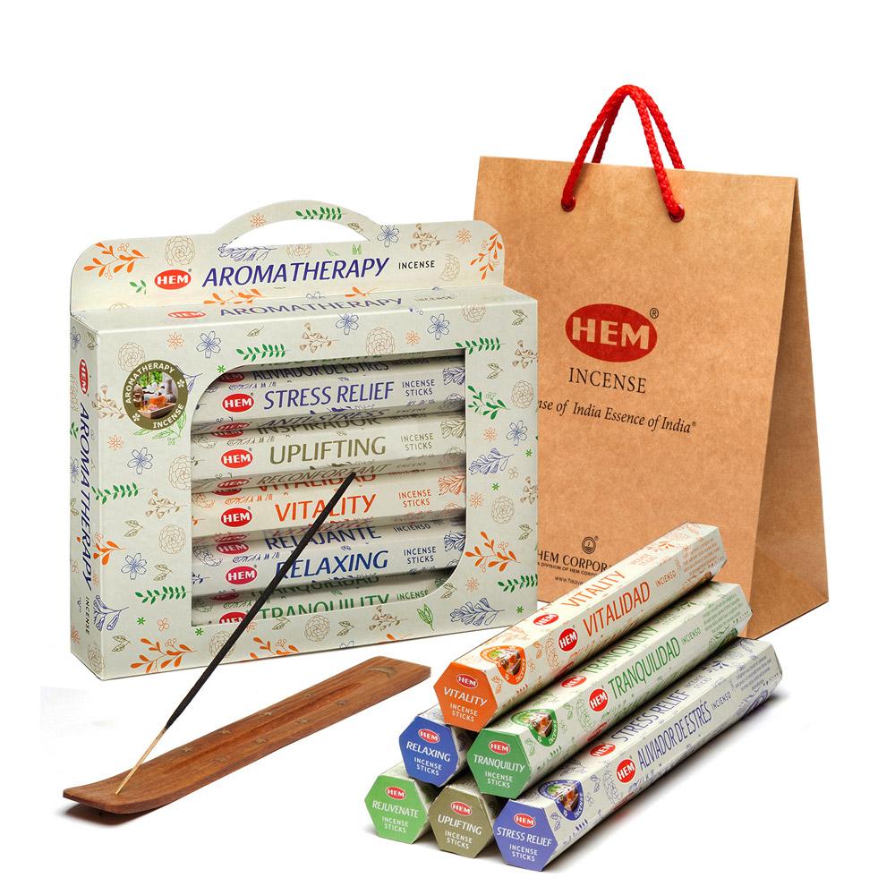 "센스있는 선물" [HEM] 인센스 아로마 테라피 6개입 기프트세트+홀더+쇼핑백