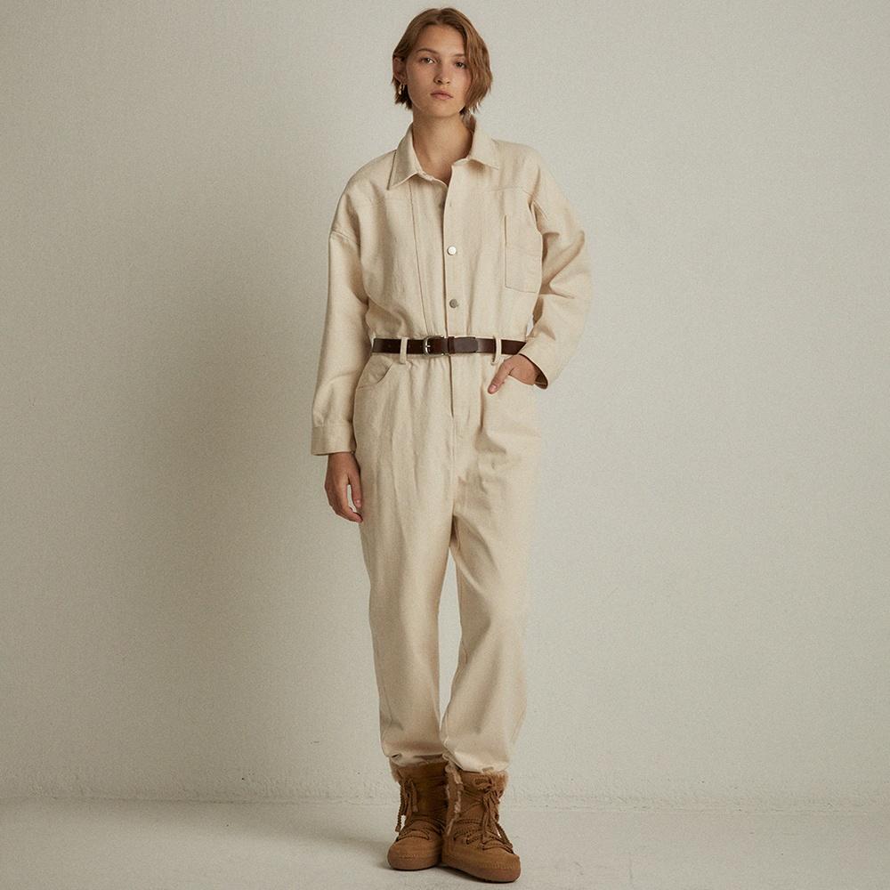 Oversized denim jumpsuit (natural)