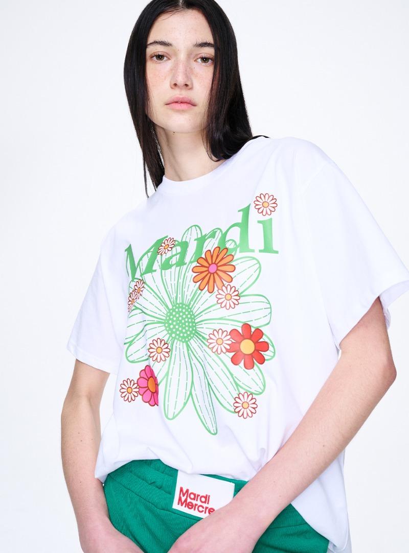 TSHIRT FLOWERMARDI BLOSSOM_WHITE GREEN