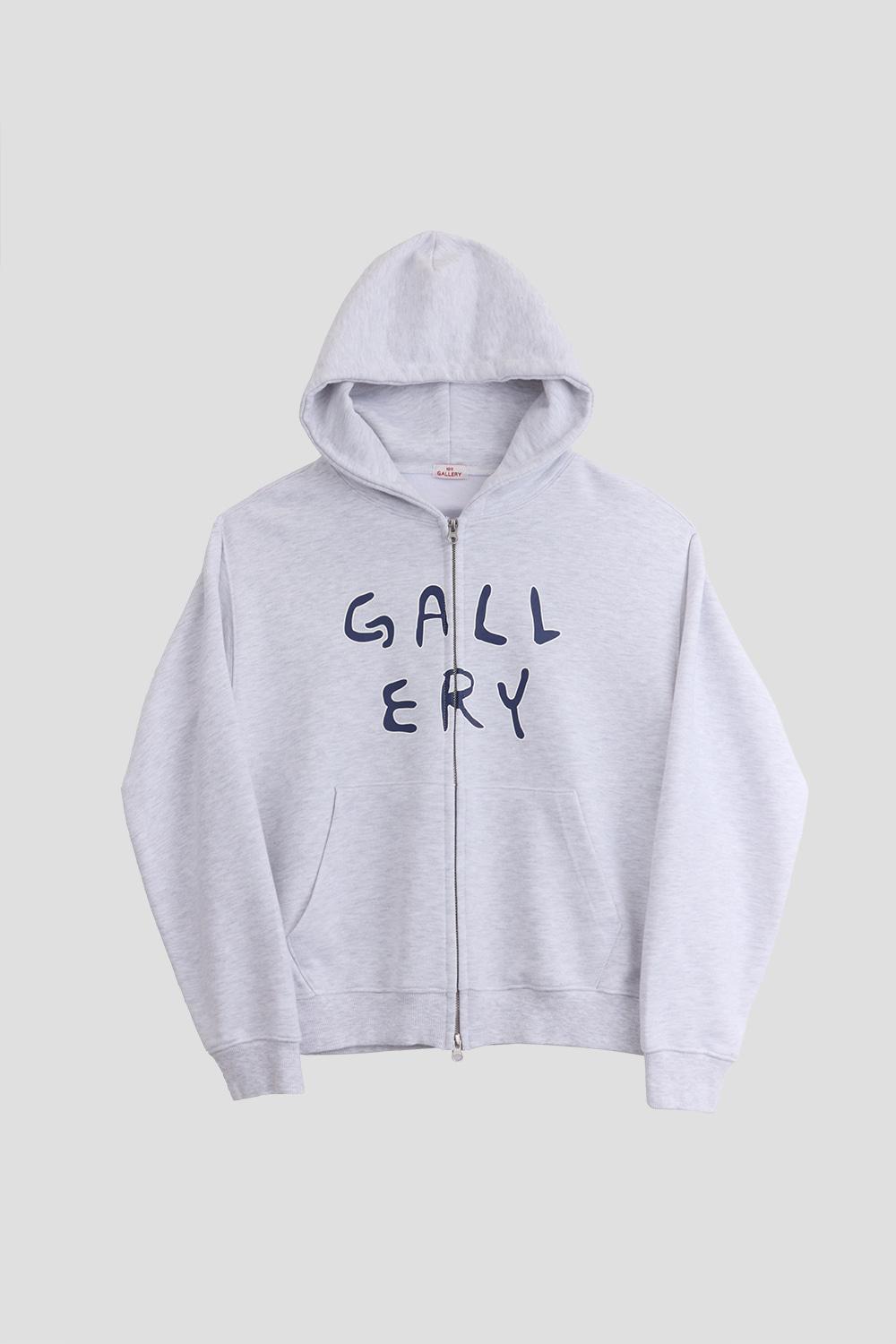 Gallery Logo Hoodie Zip-Up - Light Gray