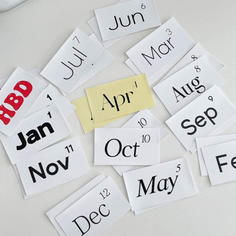 [프롬사월] 12먼쓰 스티커팩 / monthly 조각스티커 다이어리꾸미기