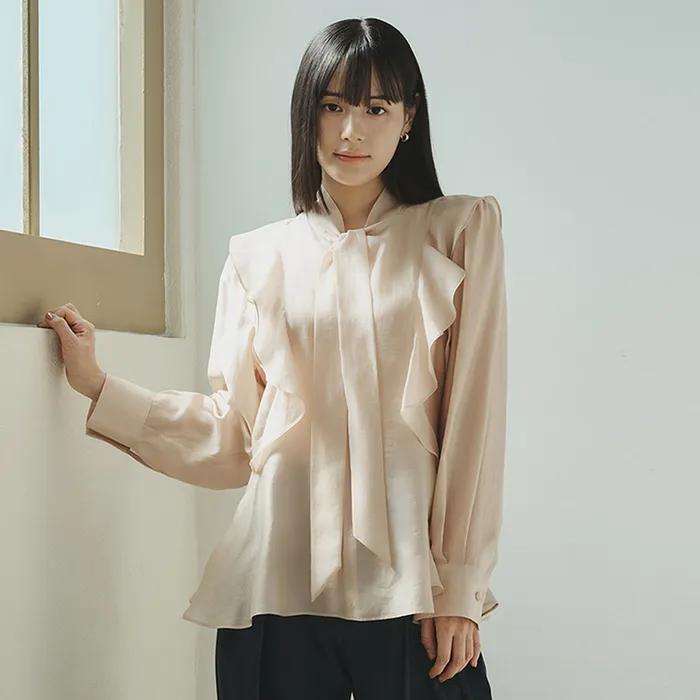 WING TIE BLOUSE 2COLOR 윙 타이 블라우스 투 컬러
