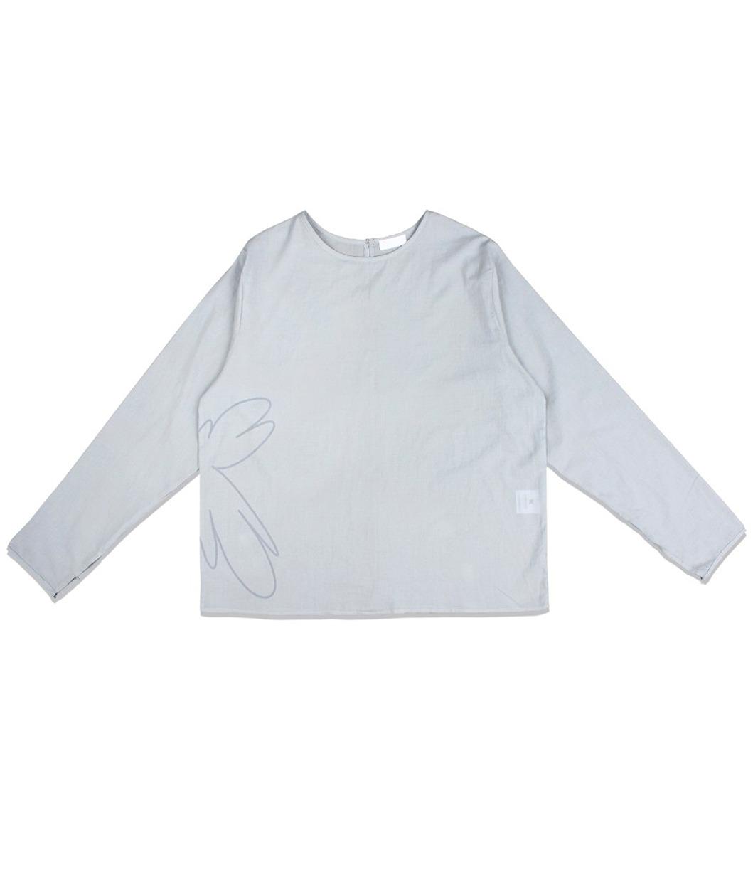 KIT BLOW SHEER BLOUSE (BLUE GRAY)