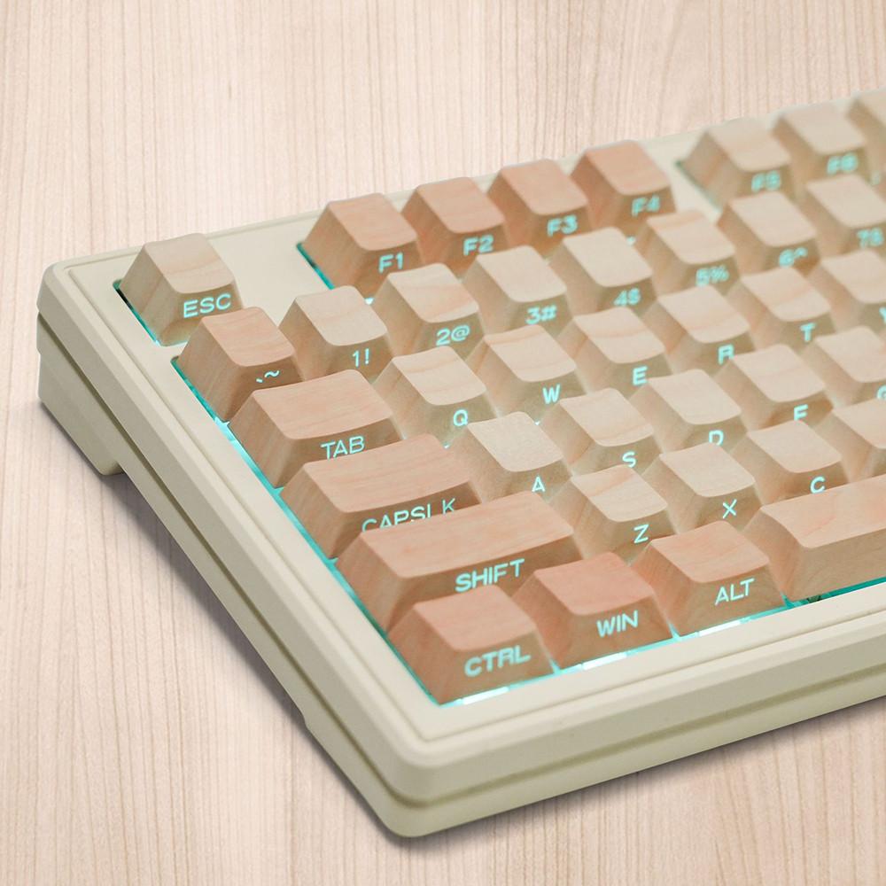 메이플 투명키캡 키보드 커스텀 키캡 원목 나무 키캡 염료승화 PBT CHERRY