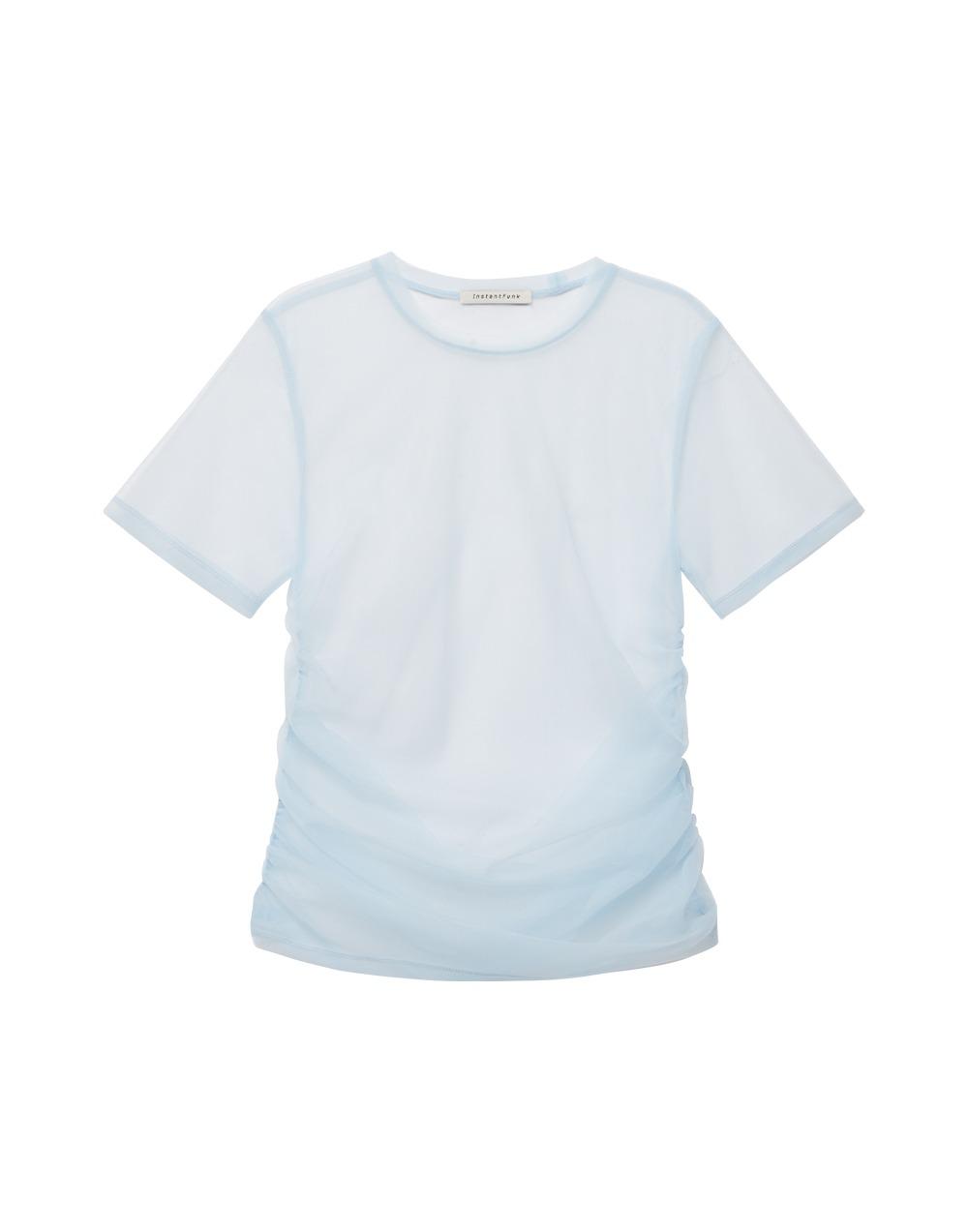 메쉬 셔링 티셔츠 - 블루