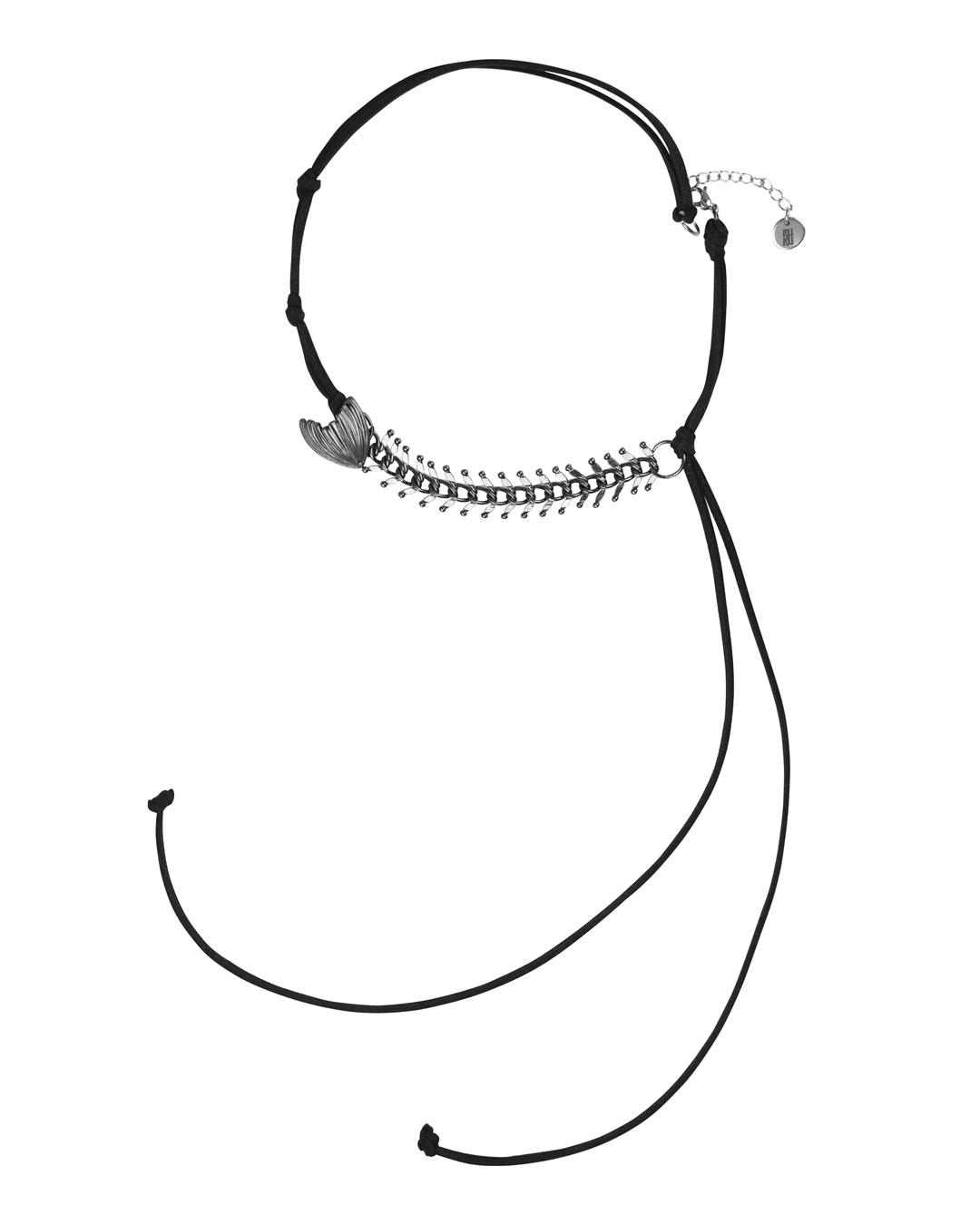 FISH BONE NECKLACE BLACK