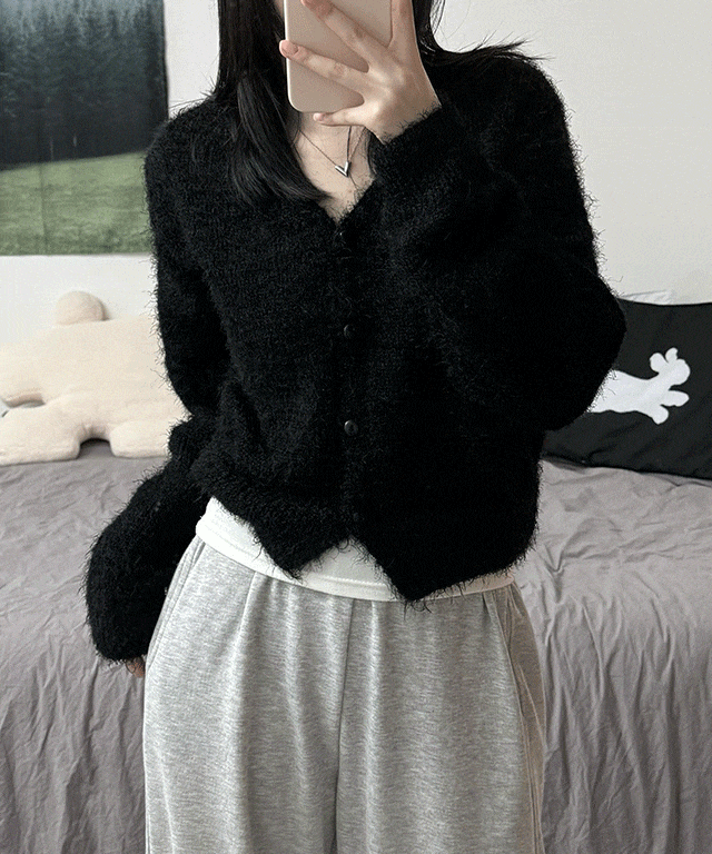 Angora Knitwear V-neck Cd 앙고라 니트 브이넥 가디건