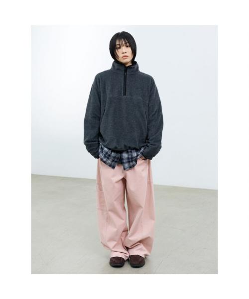 (UNISEX) 와이드 벌룬핏 워크 데님 핑크