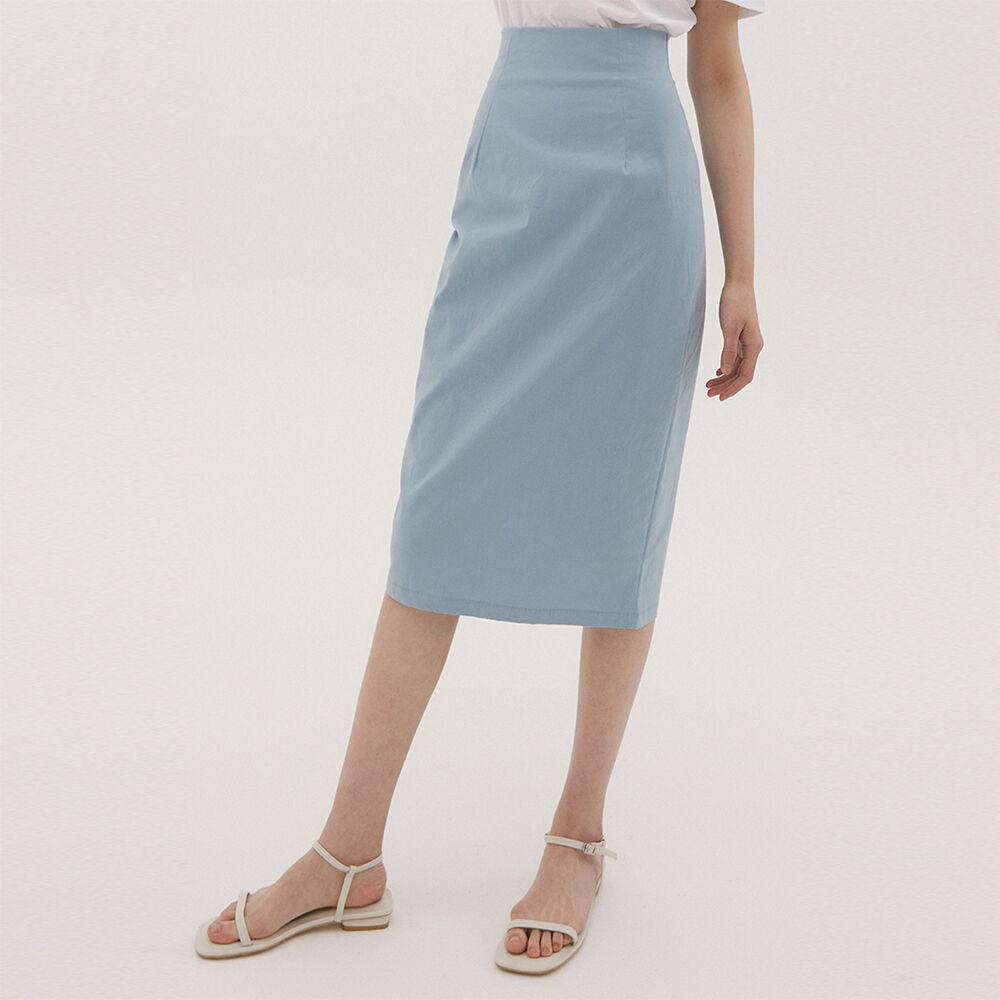 FSK LINEN BACK SLIT SKIRT SKY BLUE