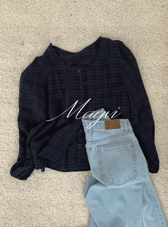 언더비 [당일발송🔥/스프링🌸/Mayvi/하객룩] Wither 체크 블라우스 (3 color)