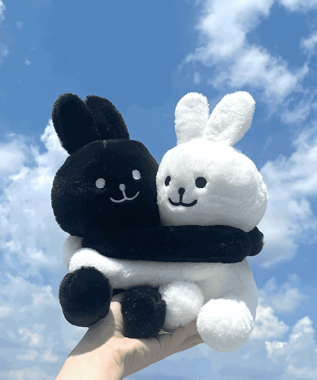 3colors 허그 레빗 휴지케이스 연필꽂이 브러쉬꽂이 귀여운 토끼 인형 인테리어 소품 집들이 선물