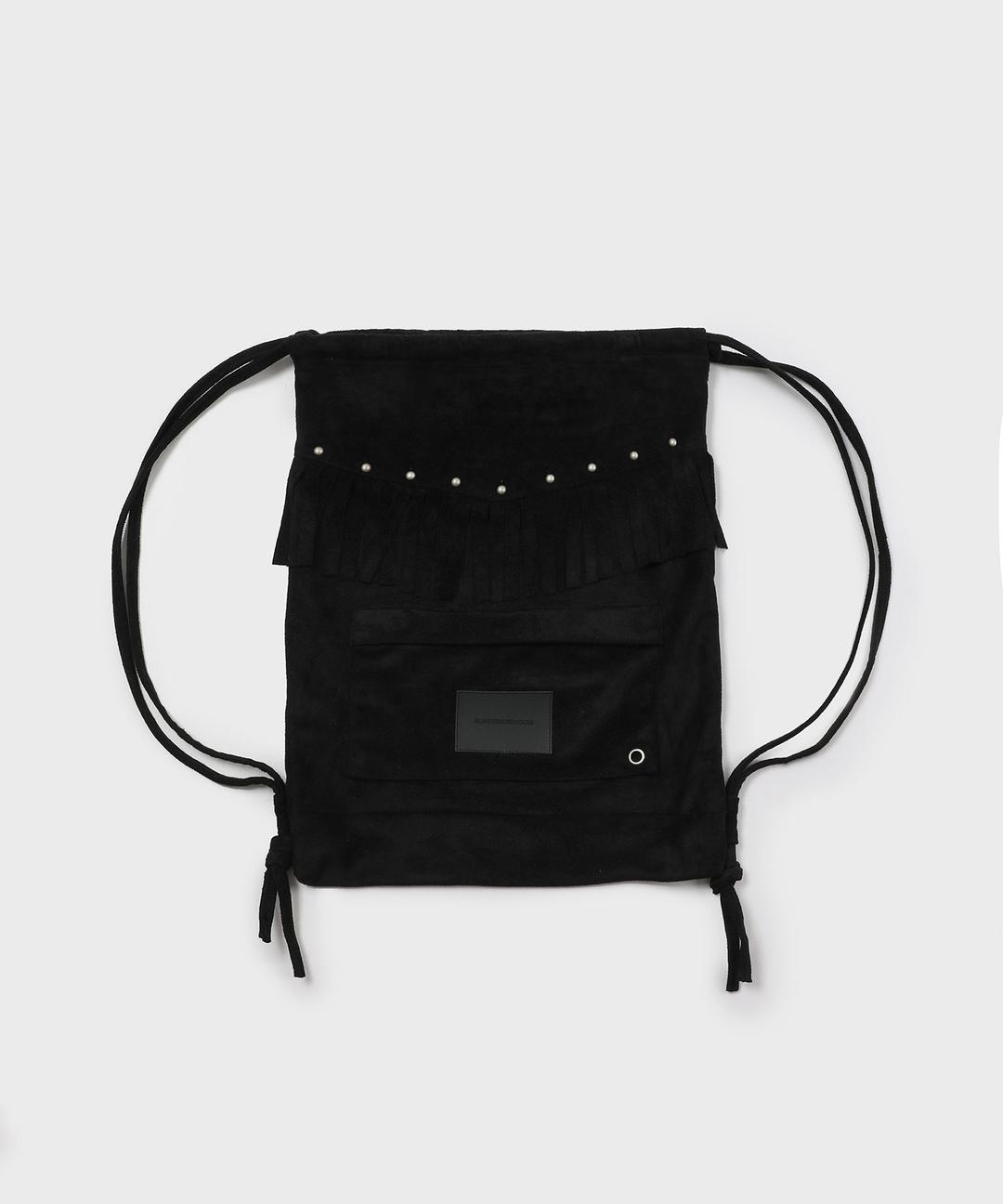 스웨이드 프린지 짐색_블랙