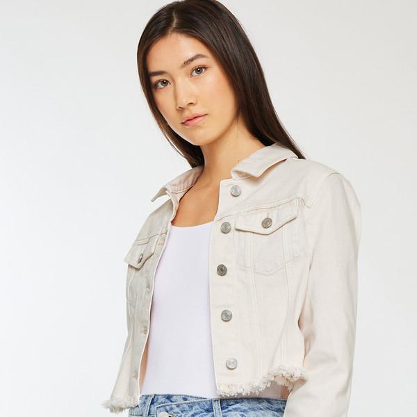 에크루 크롭 데님 자켓 엘리