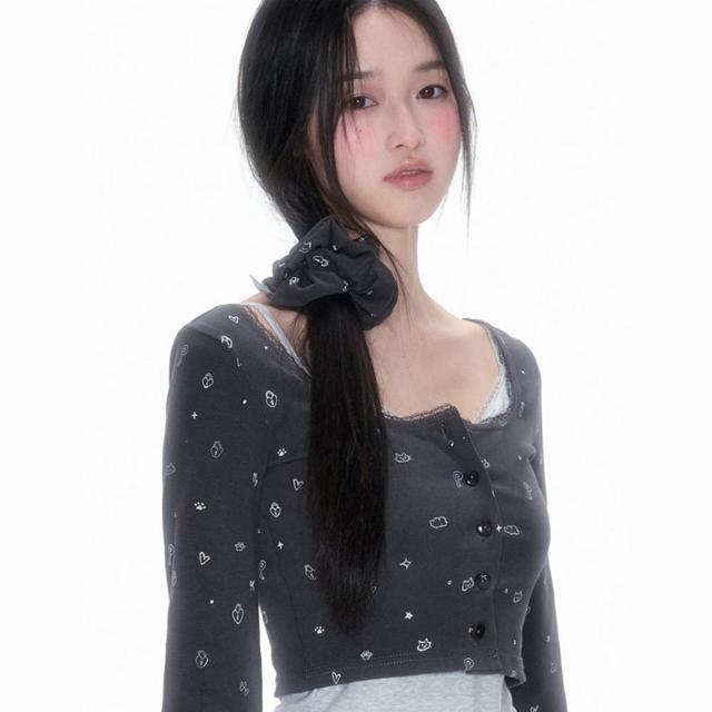 NECY STUDIO 러브락 풀프린트 헤어끈 스크런치 2COLOR