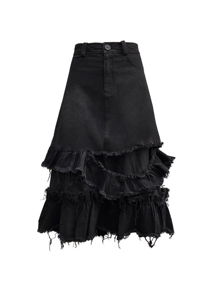 CFIERCE 씨피어스 로우 엣지 스커트 RAW EDGE SKIRT