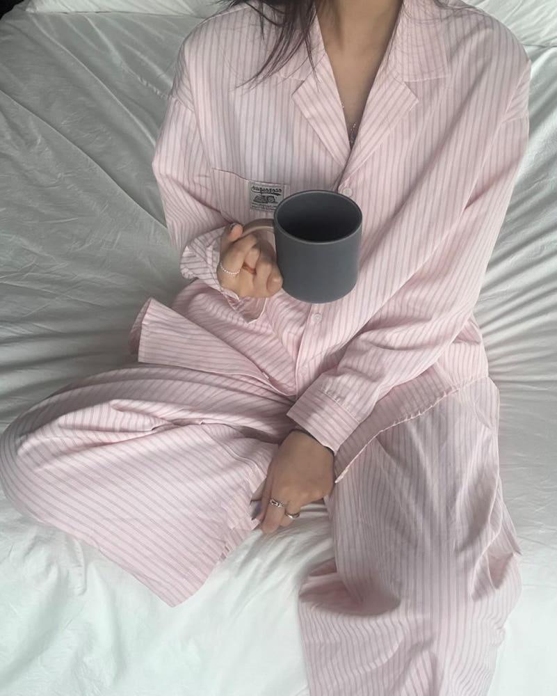 [made] 잠옷브랜드 스트라이프잠옷 오버핏 파자마 가을 겨울 잠옷선물