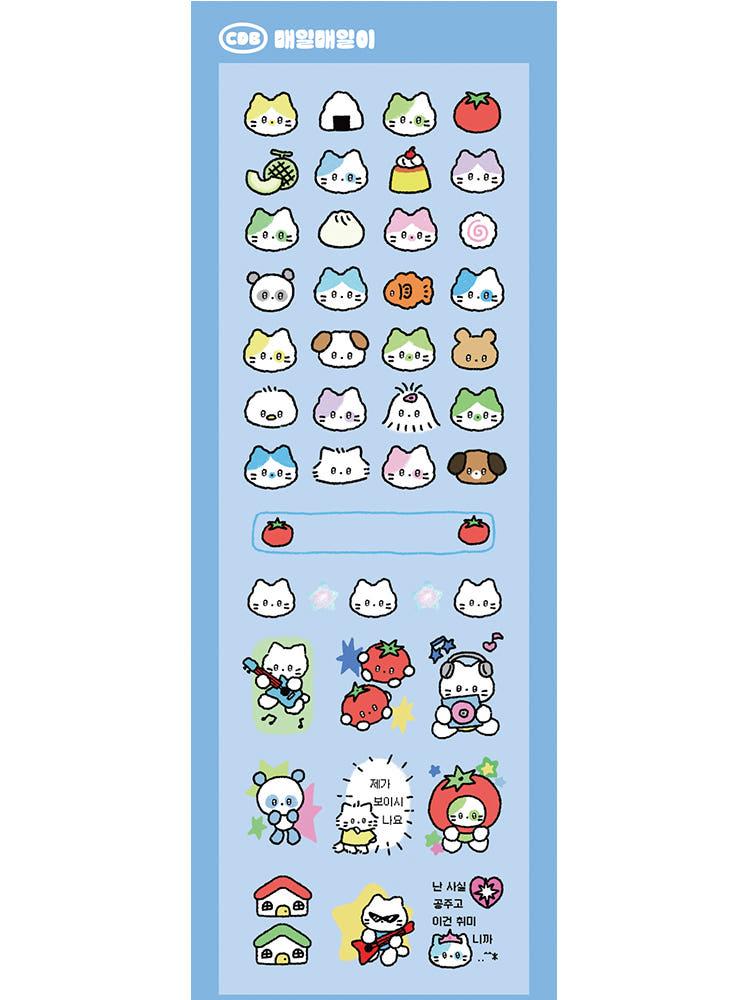 고양이다방 투명스티커 매일매일이