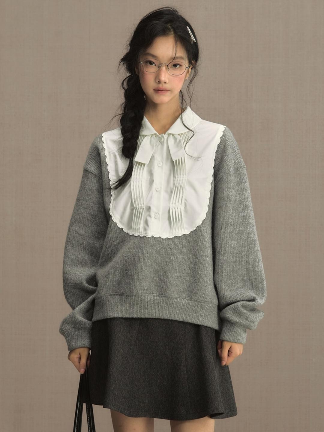 LOLOL Afternoon Garden Shirt Collar Sweatshirt