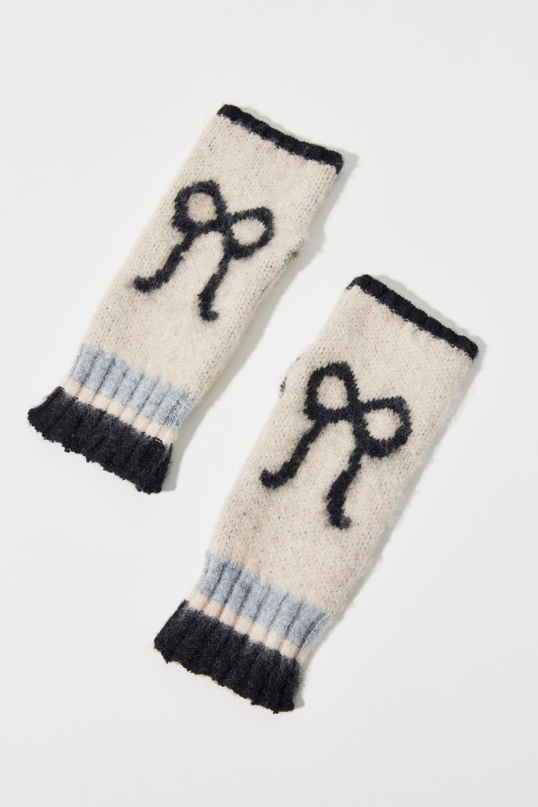 Bow Graphic 손가락 없는 장갑