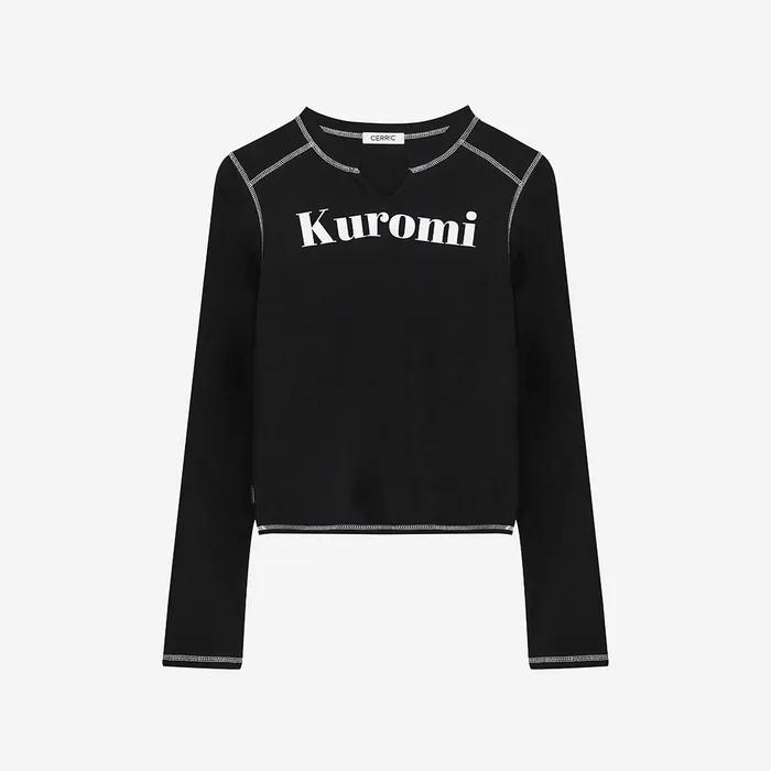 KUROMI V-NECK TOP / BLACK