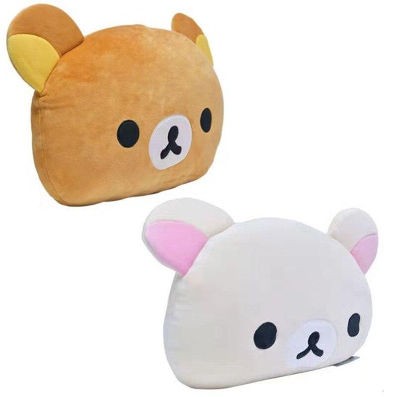 새로운 귀여운 리락쿠마 코리락쿠마 곰 플러시 얼굴 침대 베개 쿠션 큰 50CM 어린이 소녀 소년 어린이를위한 봉제 장난감
