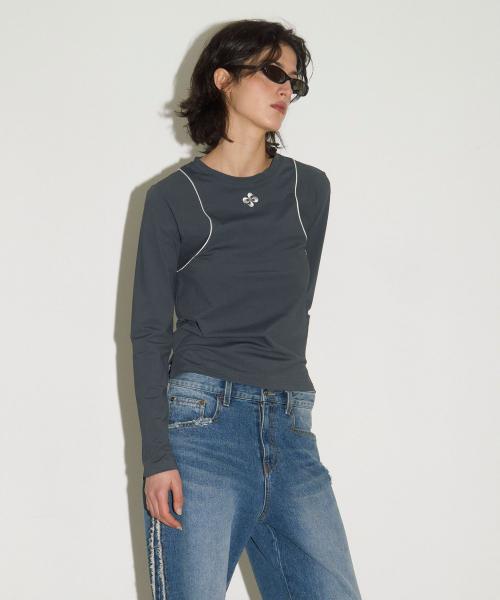 ACTIVE LINE LONG SLEEVE T-SHIRT / charcoal