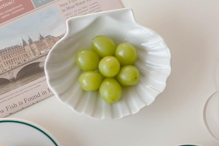 스페인 쉘 플레이트/ 빈티지 조개 나눔 피클 소스 접시