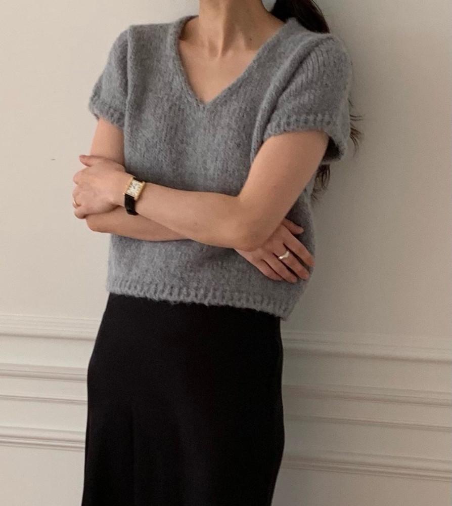 fllanel 플라넬 퍼지 하프 니트