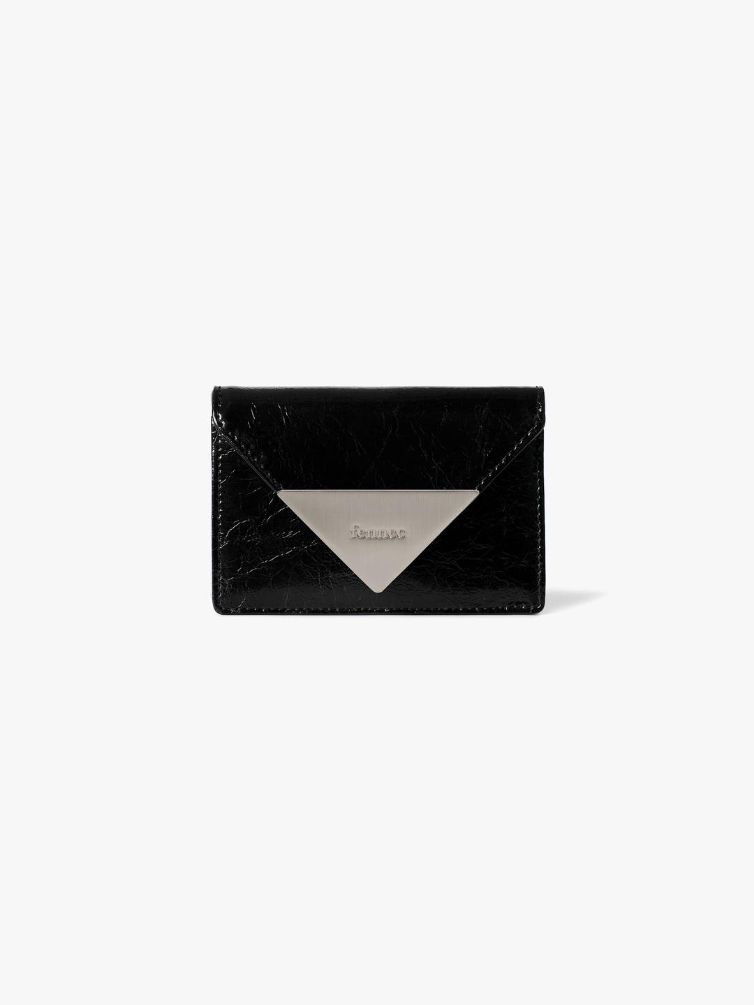 CRINKLE TRIANGLE ACCORDION POCKET - BLACK