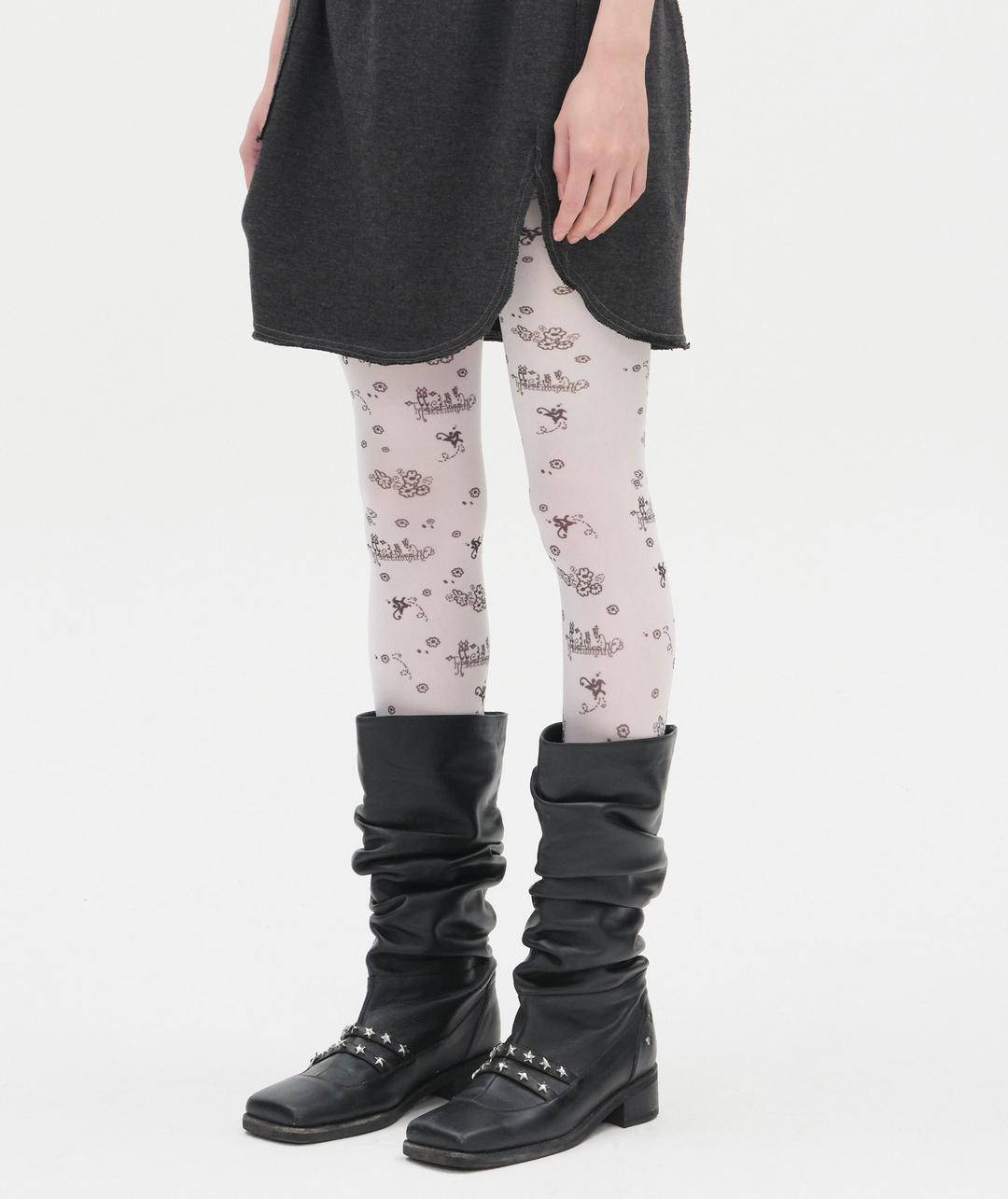 [2차] Scattered Print Tights [White]
