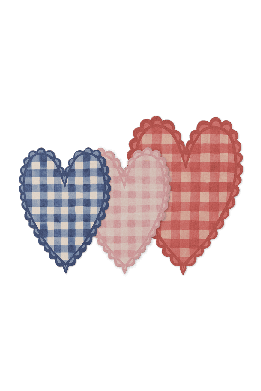 하트 깅엄 카드  Heart Gingham Card