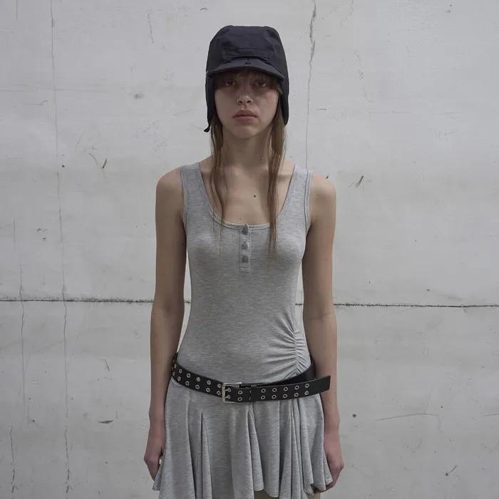 [4th REORDER] DOUBLE EYELET LEATHER BELT (BLACK)