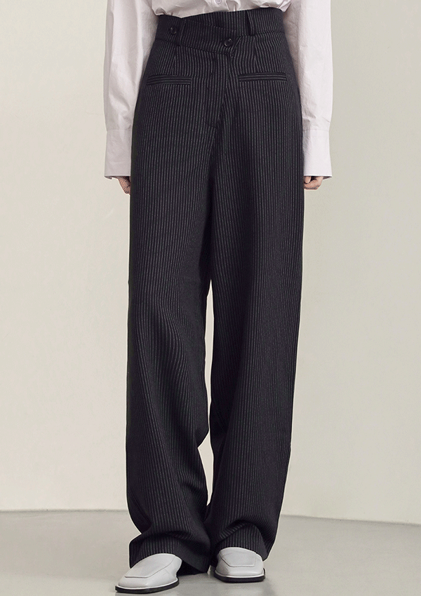 언발란스 스트립 슬랙스