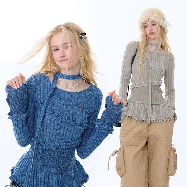 Frill Layered Scarf Top