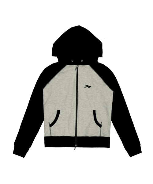 링거 후드집업 블랙/오트밀