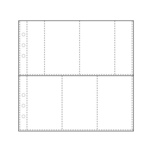 [A5 5포켓] 와이드 6공 바인더 속지 10매 (세로)