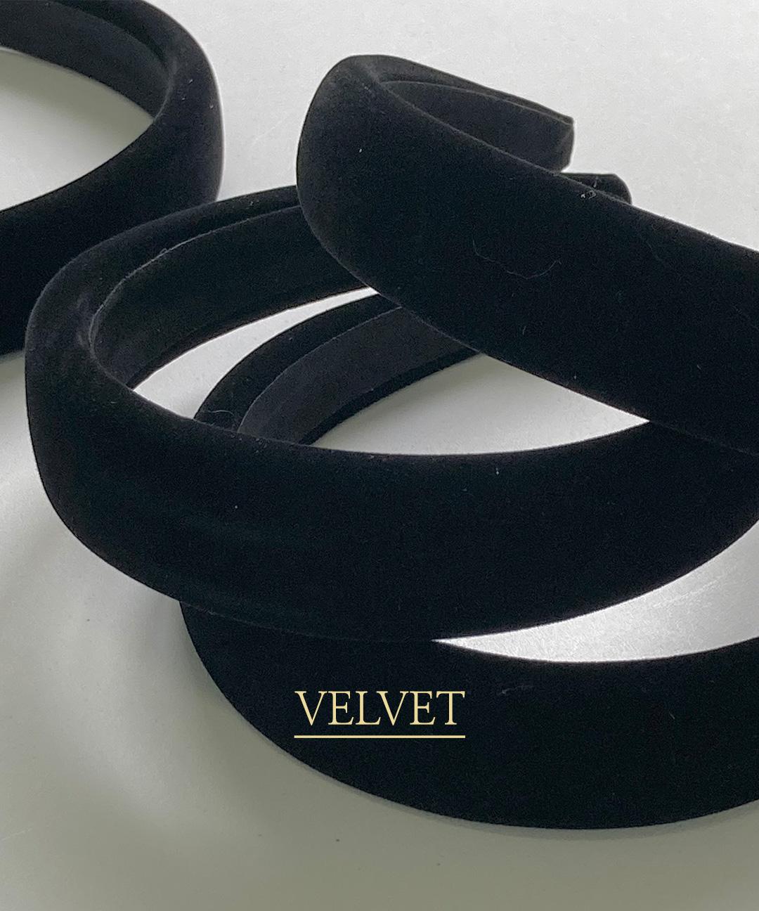 프롤로그이어링 (3cm/볼륨) 벨벳 볼륨 머리띠 | 헤어밴드 무지 기본 벨벳머리띠 하객룩