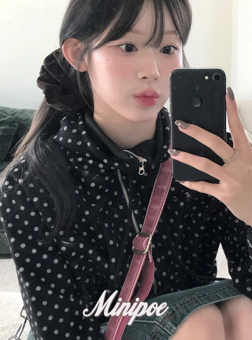 [얼리어텀🤎][MADE] 아오키 도트 후드집업 (2color)