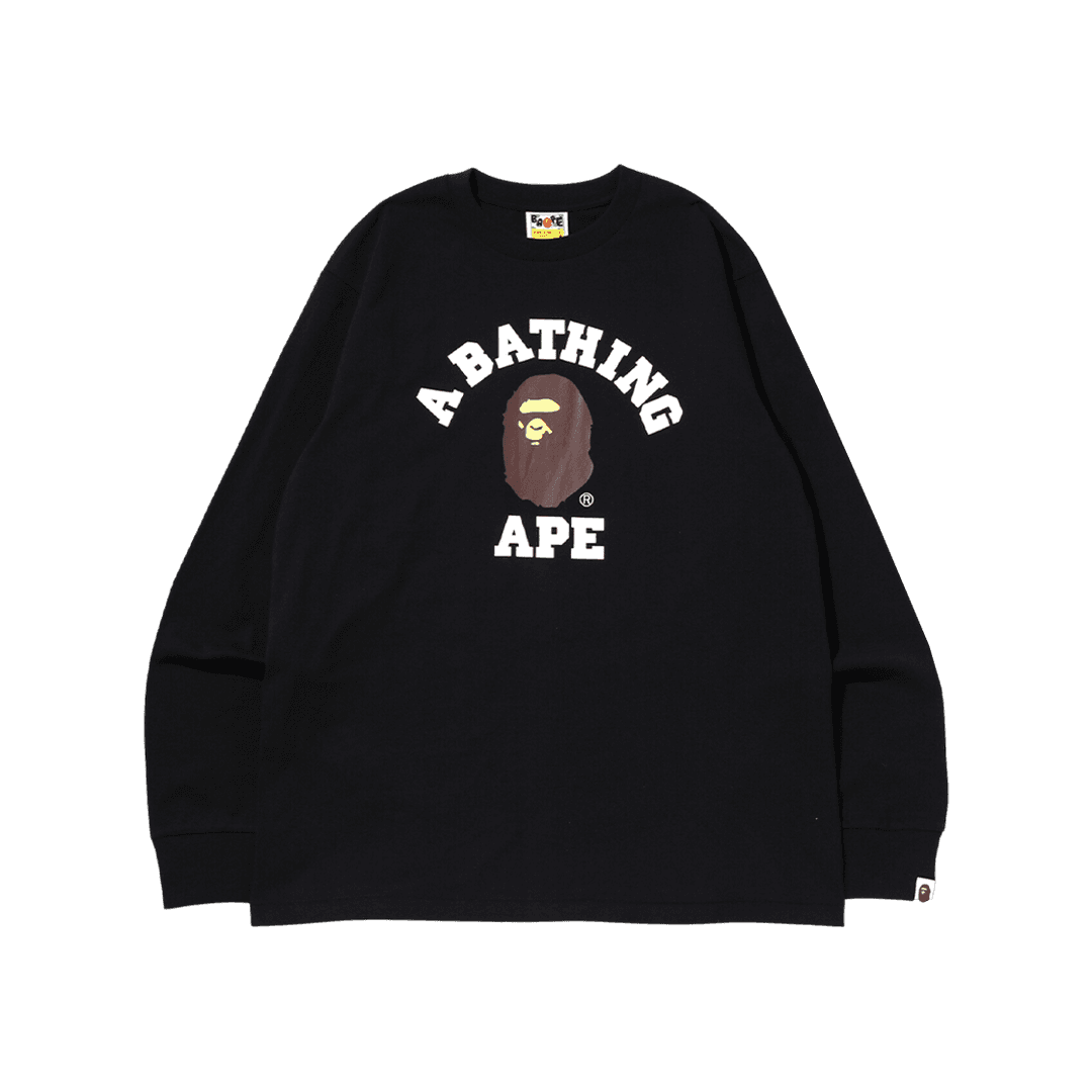 BAPE College L/S T-Shirt Black