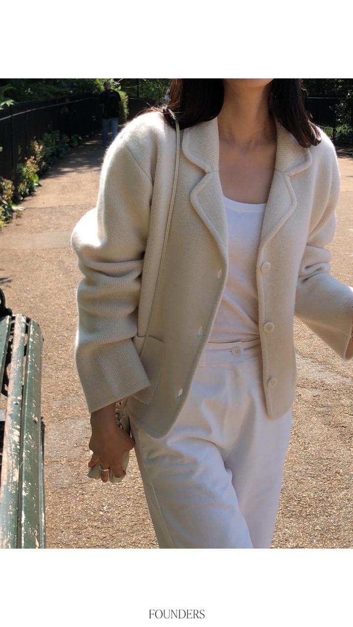 호아스 [차콜당일] founders 파운더스 르클레어 자켓 캐시미어 울 가디건