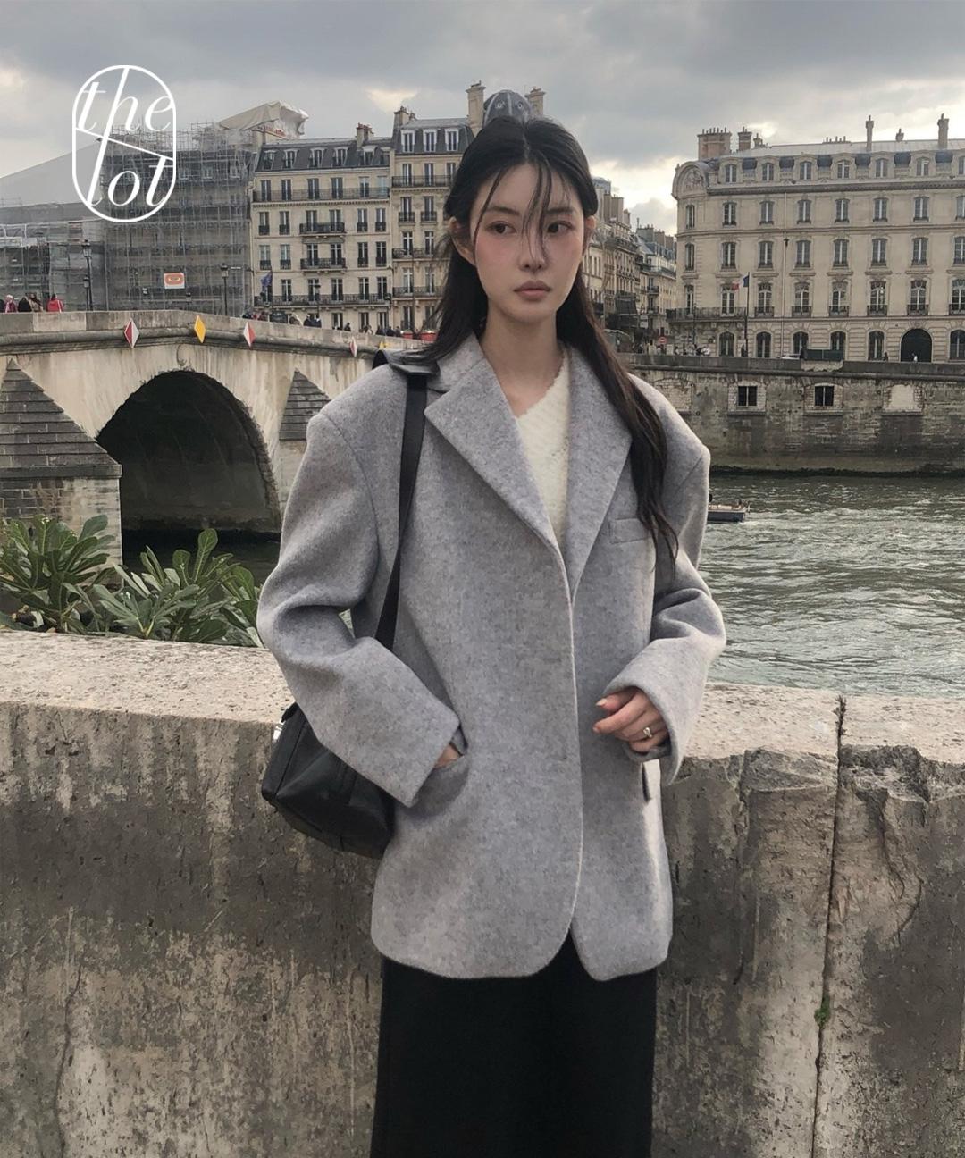 더롯 [Le Butter] 르버터 윈터 헤어 카라 하프 울 코트 자켓 (2color) 재킷/블레이저/정장/아우터/하객룩/출근룩/포멀룩/겨울신상